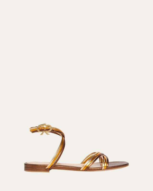 Napa Leather Crisscross Strappy Sandals